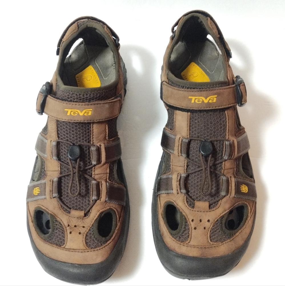 Teva Ominum 2 Brown Leather Men’s Hybrid Shoe Waterproof Sandals Size 13 - Picture 5 of 10
